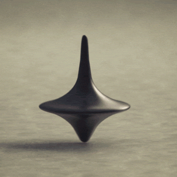 The endlessly-spinning top from the movie Inception (2010).